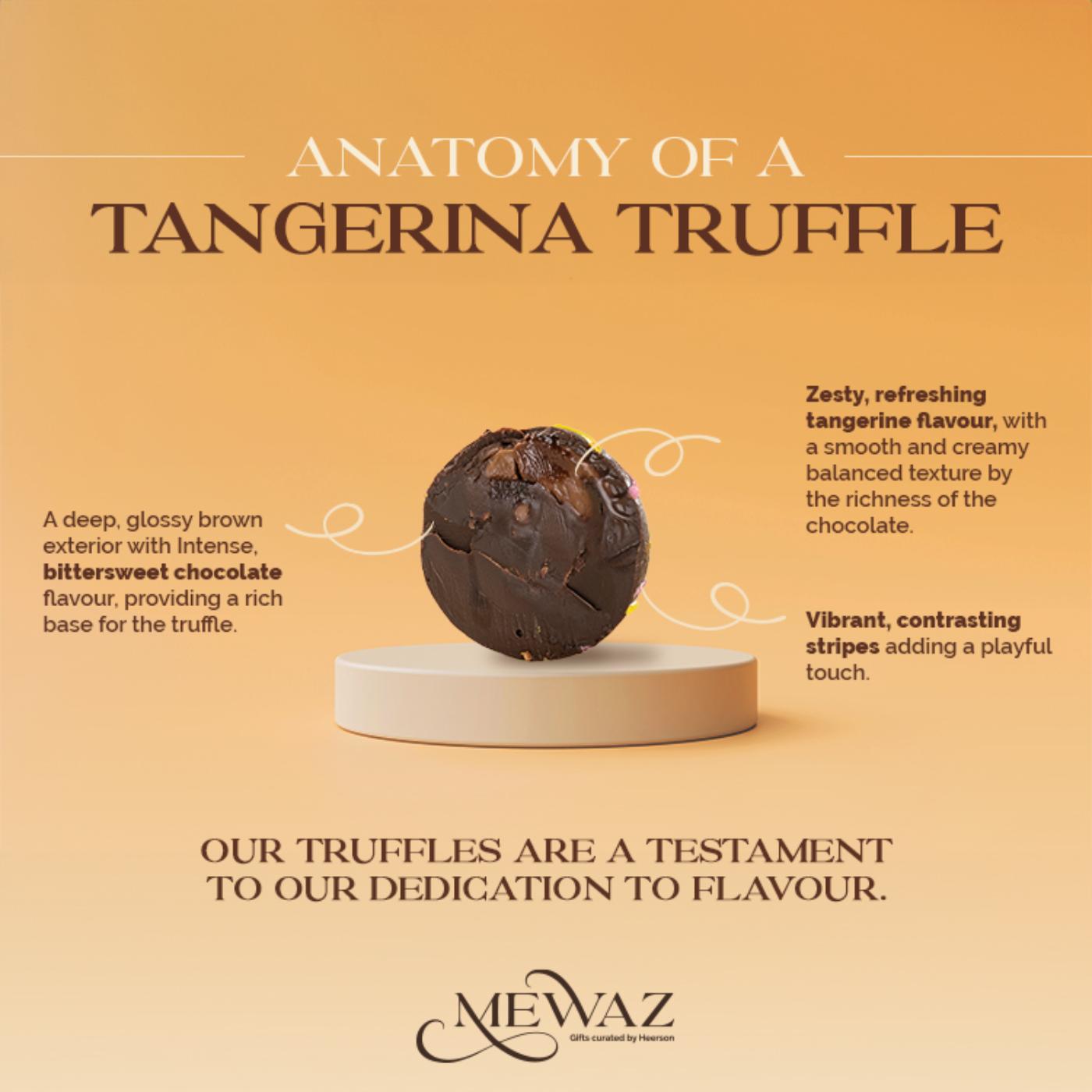 Tangerine chocolate truffles with citrus filling